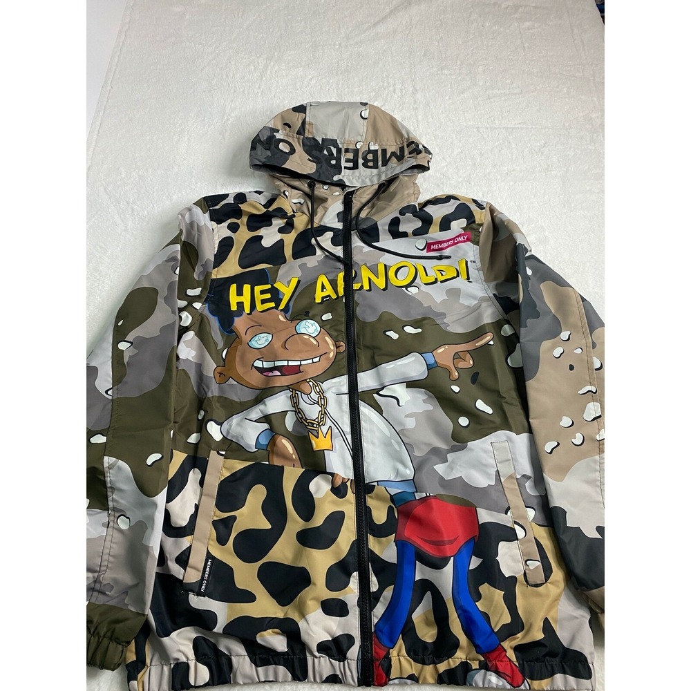 Member Only X Nickelodeon Hey Arnold Camouflage Hooded Jacket Size Large. - Picture 1 of 10
